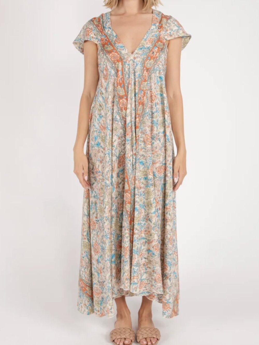 RAGA Aswi Metallic Maxi Dress Women’s Medium Boho NWOT $245
